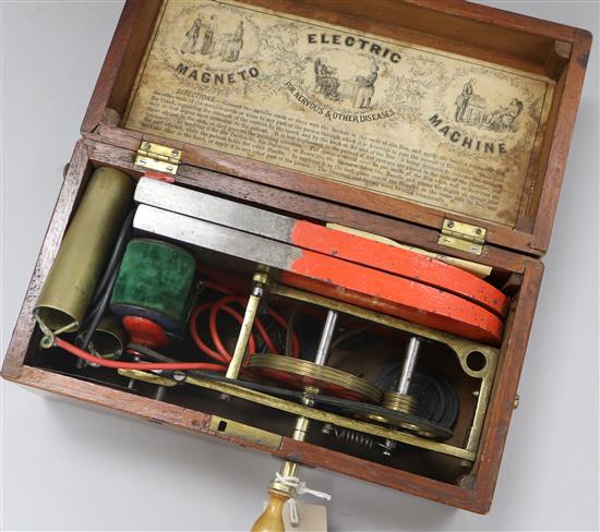 A 19th century Electric Magneto Machine for Nervous Disorders width 25cm height 12cm